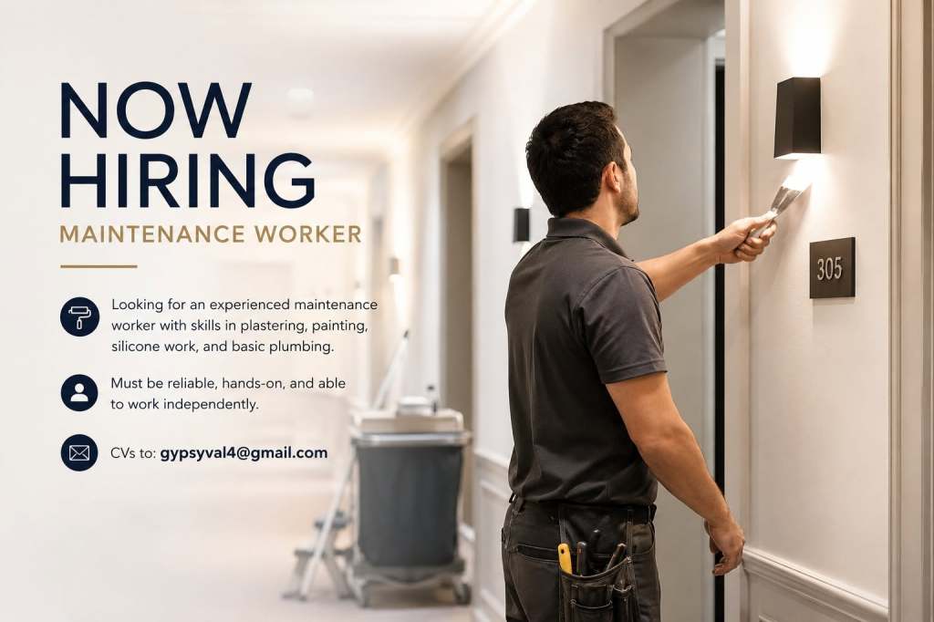 Now Hiring: Maintenance Worker