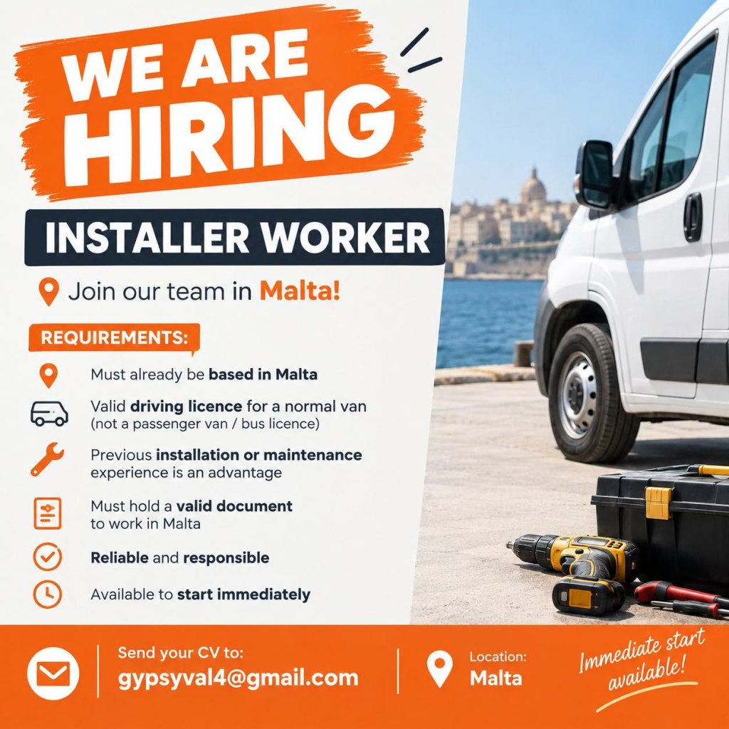 WE ARE HIRING – INSTALLER&nbsp;WORKER